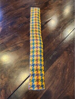 Vintage Rooster Tweed Virgin Wool Multi-Color Houndstooth Necktie